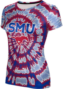 ProSphere SMU Mustangs Womens Blue Tie Dye Short Sleeve T-Shirt