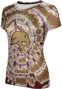 ProSphere Texas State Bobcats Womens Maroon Tie Dye Short Sleeve T-Shirt
