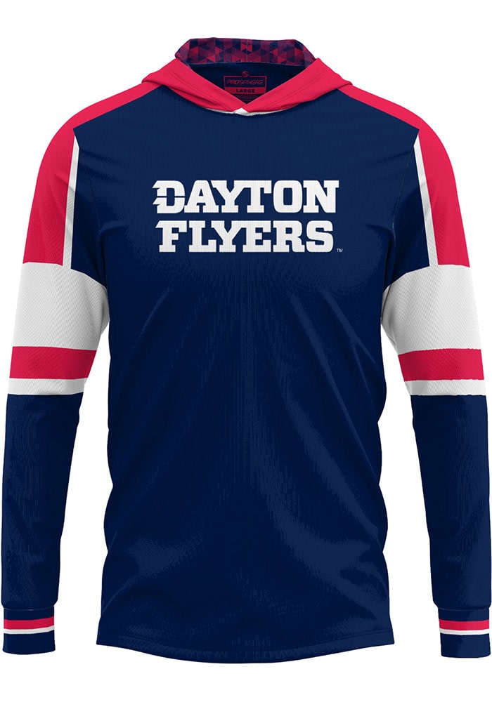 ProSphere Dayton Flyers Mens Navy Blue Throwback Long Sleeve Hoodie