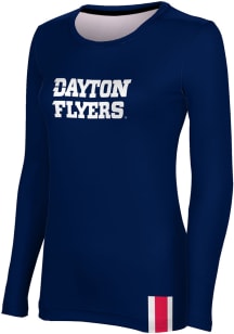 ProSphere Dayton Flyers Womens Navy Blue Solid LS Tee