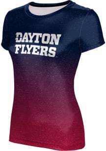 ProSphere Dayton Flyers Womens Navy Blue Ombre Short Sleeve T-Shirt
