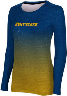 ProSphere Kent State Golden Flashes Womens Navy Blue Ombre LS Tee