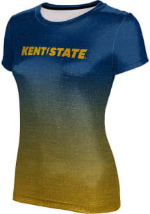 ProSphere Kent State Golden Flashes Womens Navy Blue Ombre Short Sleeve T-Shirt