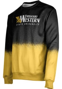 ProSphere Missouri Western Griffons Mens Black Spray Long Sleeve Crew Sweatshirt