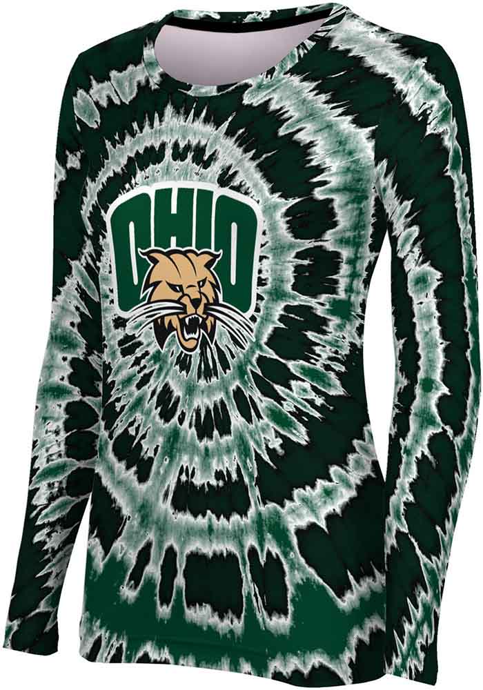 ProSphere Ohio Bobcats Womens Green Tie Dye LS Tee