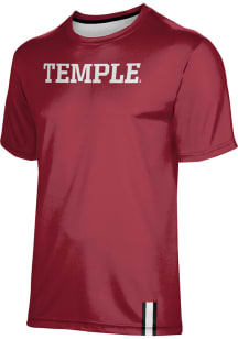 ProSphere Temple Owls Youth Red Solid Short Sleeve T-Shirt