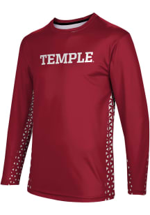ProSphere Temple Owls Red Geometric Long Sleeve T Shirt