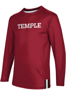 ProSphere Temple Owls Red Solid Long Sleeve T Shirt