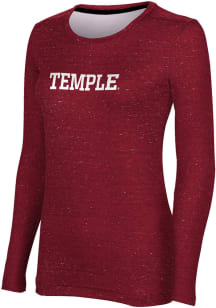 ProSphere Temple Owls Womens Red Heather LS Tee