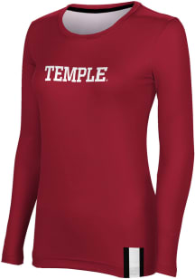 ProSphere Temple Owls Womens Red Solid LS Tee