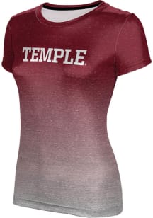 ProSphere Temple Owls Womens Red Ombre Short Sleeve T-Shirt