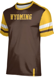 ProSphere Wyoming Cowboys Youth Brown Old School Short Sleeve T-Shirt