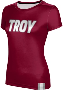 ProSphere Troy Trojans Womens Red Solid Short Sleeve T-Shirt