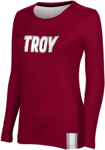ProSphere Troy Trojans Womens Red Solid LS Tee