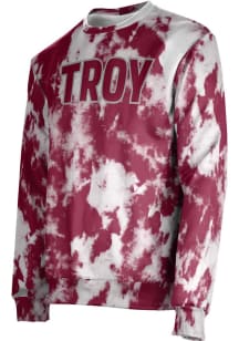 ProSphere Troy Trojans Mens Red Grunge Long Sleeve Crew Sweatshirt