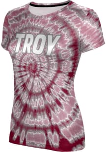 ProSphere Troy Trojans Womens Red Tie Dye Short Sleeve T-Shirt