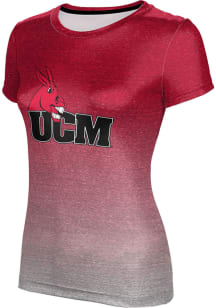 ProSphere Central Missouri Mules Womens Red Ombre Short Sleeve T-Shirt