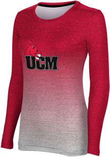 ProSphere Central Missouri Mules Womens Red Ombre LS Tee