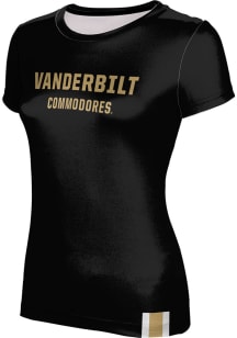 ProSphere Vanderbilt Commodores Womens Black Solid Short Sleeve T-Shirt