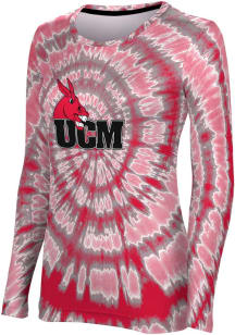 ProSphere Central Missouri Mules Womens Red Tie Dye LS Tee