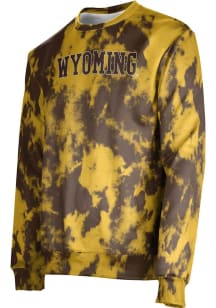 ProSphere Wyoming Cowboys Mens Brown Grunge Long Sleeve Crew Sweatshirt