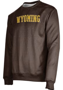 ProSphere Wyoming Cowboys Mens Brown Heather Long Sleeve Crew Sweatshirt