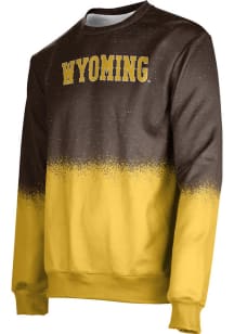 ProSphere Wyoming Cowboys Mens Brown Spray Long Sleeve Crew Sweatshirt