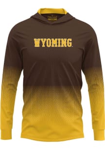 ProSphere Wyoming Cowboys Mens Brown Hex Pro Long Sleeve Hoodie