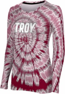 ProSphere Troy Trojans Womens Red Tie Dye LS Tee