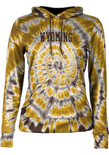 ProSphere Wyoming Cowboys Womens Brown Tie Dye Hooded Sweatshirt