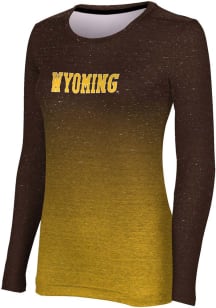 ProSphere Wyoming Cowboys Womens Brown Ombre LS Tee