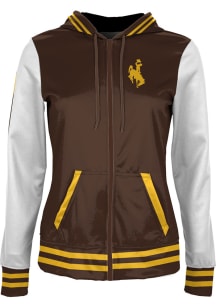 ProSphere Wyoming Cowboys Womens Brown Letterman Light Weight Jacket