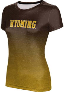 ProSphere Wyoming Cowboys Womens Brown Ombre Short Sleeve T-Shirt