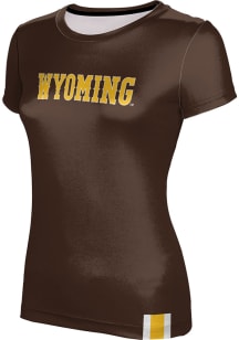 ProSphere Wyoming Cowboys Womens Brown Solid Short Sleeve T-Shirt