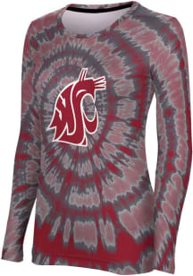 ProSphere Washington State Cougars Womens Red Tie Dye LS Tee