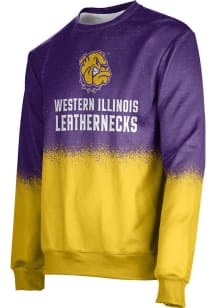 ProSphere Western Illinois Leathernecks Mens Purple Spray Long Sleeve Crew Sweatshirt