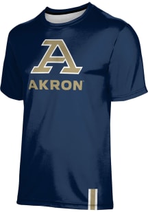 ProSphere Akron Zips Blue Solid Short Sleeve T Shirt