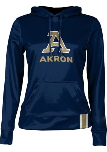 ProSphere Akron Zips Womens Blue Solid Hooded Sweatshirt