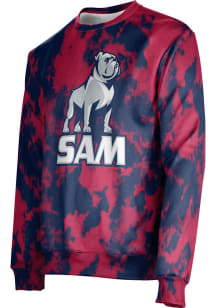 ProSphere Samford University Bulldogs Mens Navy Blue Grunge Long Sleeve Crew Sweatshirt