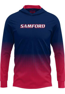 ProSphere Samford University Bulldogs Mens Navy Blue Hex Pro Long Sleeve Hoodie