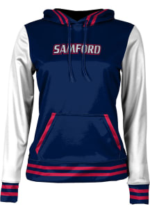 ProSphere Samford University Bulldogs Womens Navy Blue Letterman Hooded Sweatshirt
