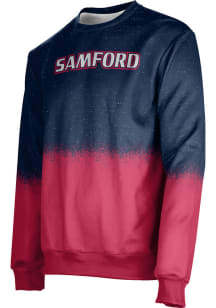 ProSphere Samford University Bulldogs Mens Navy Blue Spray Long Sleeve Crew Sweatshirt