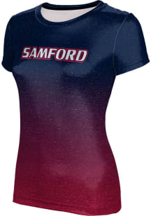 ProSphere Samford University Bulldogs Womens Navy Blue Ombre Short Sleeve T-Shirt
