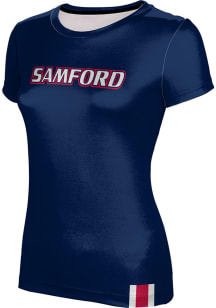 ProSphere Samford University Bulldogs Womens Navy Blue Solid Short Sleeve T-Shirt