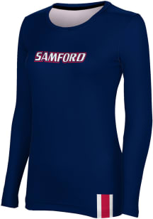 ProSphere Samford University Bulldogs Womens Navy Blue Solid LS Tee