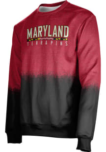 ProSphere Maryland Terrapins Mens Red Spray Long Sleeve Crew Sweatshirt