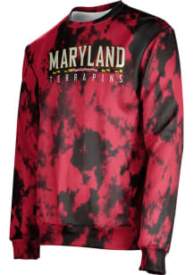 ProSphere Maryland Terrapins Mens Red Grunge Long Sleeve Crew Sweatshirt