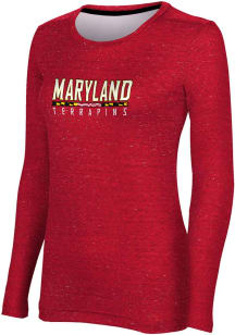 ProSphere Maryland Terrapins Womens Red Heather LS Tee