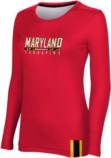 ProSphere Maryland Terrapins Womens Red Solid LS Tee