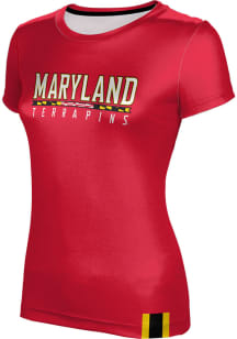 ProSphere Maryland Terrapins Womens Red Solid Short Sleeve T-Shirt
